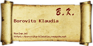 Borovits Klaudia névjegykártya
